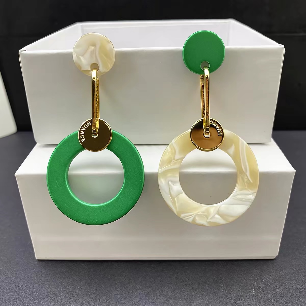 European and American exaggerated long earrings 2026 new bestseller, high-end exaggerated large circle unique earrings, purple earrings detail image 2