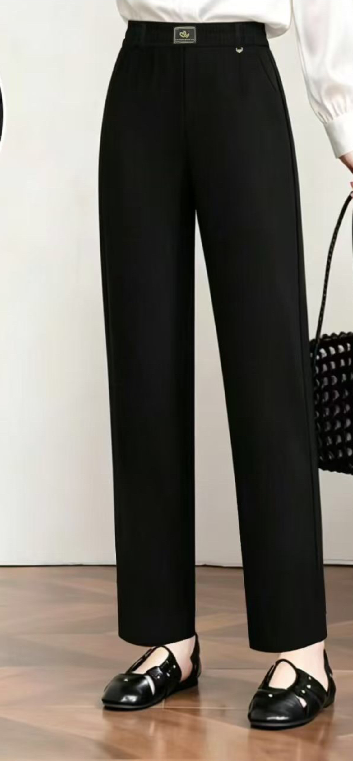 2026 brocado algodón estándar otoño invierno nuevo estilo mujer moda slim pequeño pantalones rectos casual look slim pantalones de elevación de cadera details Picture