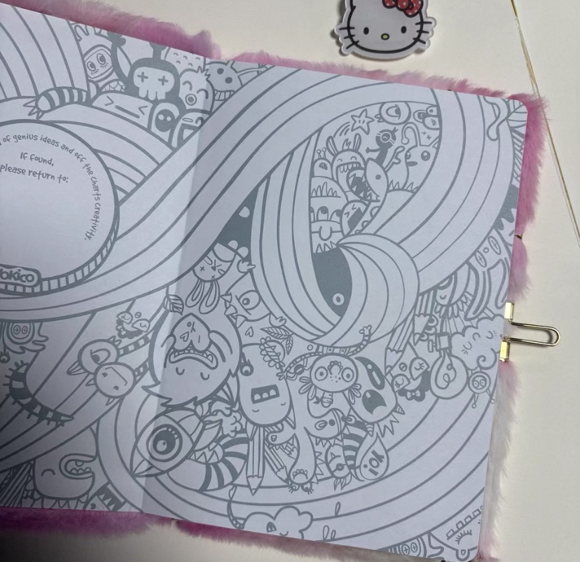 Customized plush notebooks with gradient dyeing for export to Mexico and Chile, semi-horizontal line and semi-dot matrix student cartoon handbooks details Picture