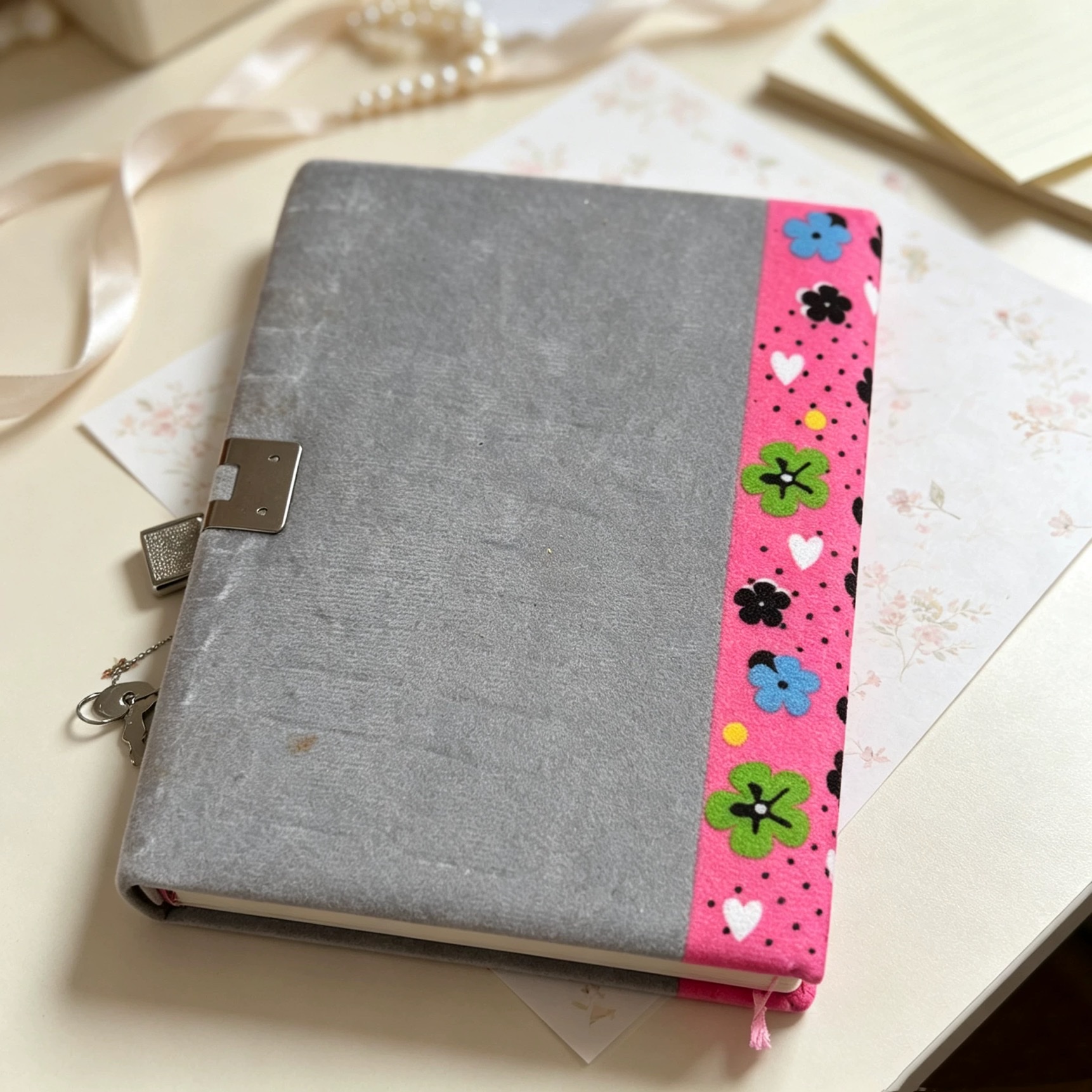 This 5mm line spacing notebook made of fabric for foreign trade with locks and horizontal lines is a cute cartoon diary and notepad for students Application Scenario