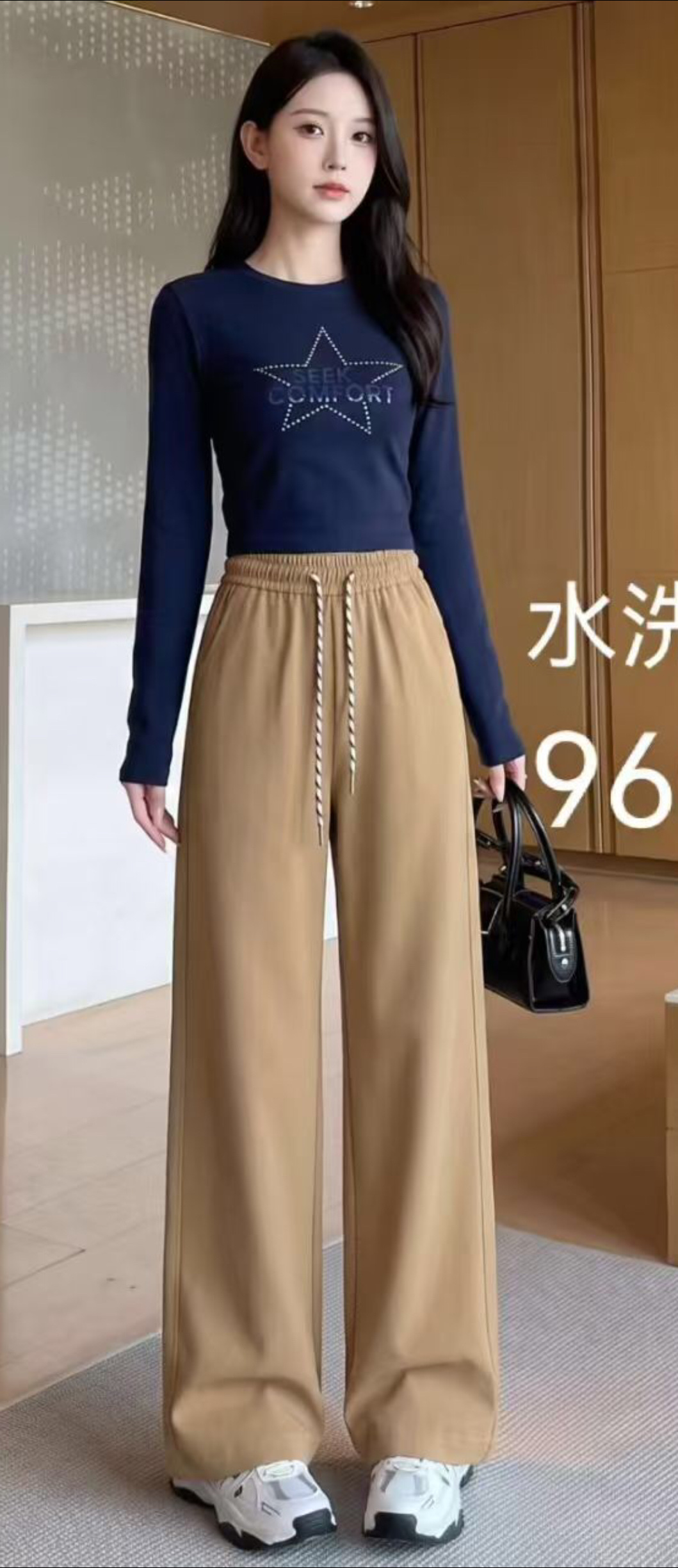 Otoño invierno 2026 nuevo estilo mujer khaki pantalones de mujer moda slim pantalones rectos pantalones casuales details Picture