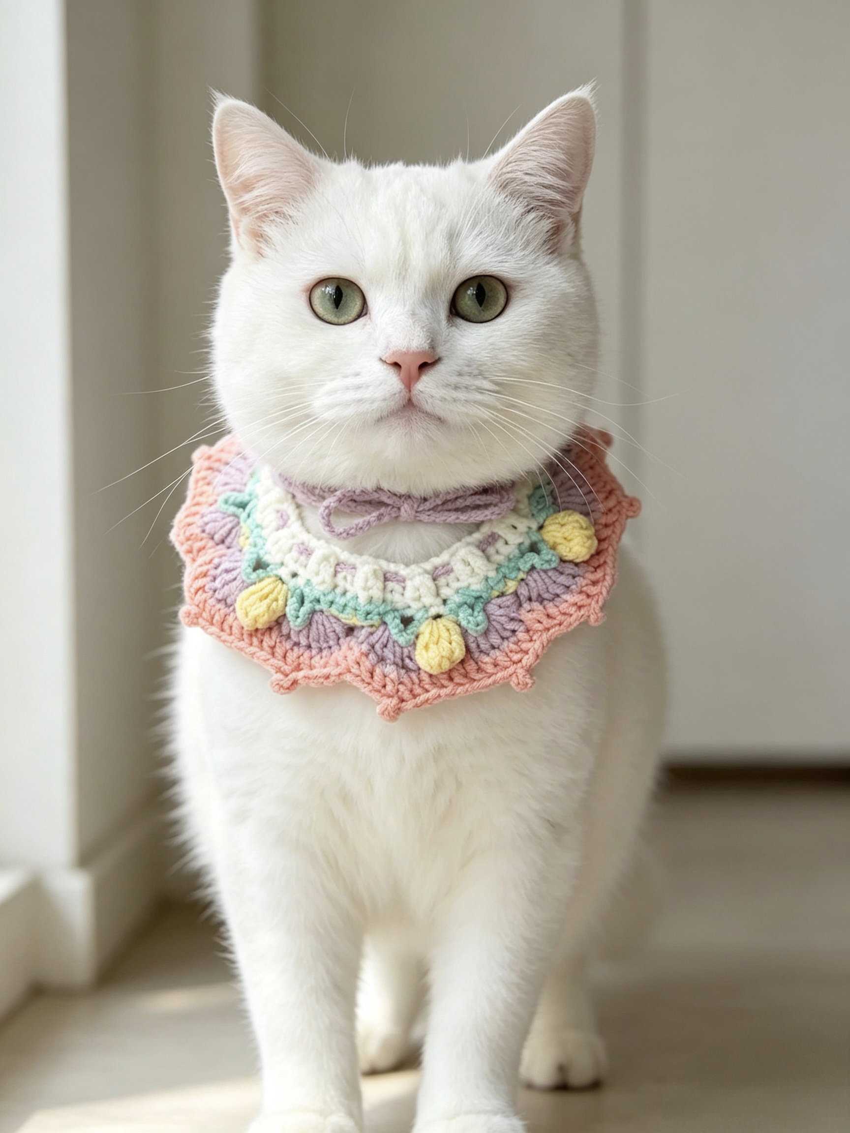 Macaron arco iris shell pet ganchos collar tender bump color gato perro foto cuello cuello cuello cuello ajustable collar de lana Application Scenario