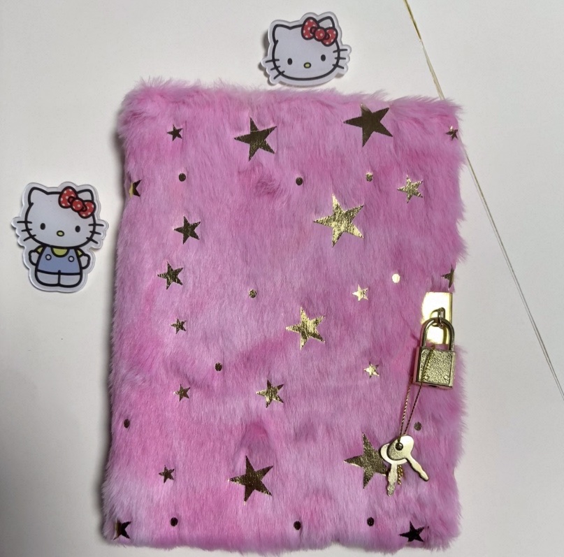 Customized plush notebooks with gradient dyeing for export to Mexico and Chile, semi-horizontal line and semi-dot matrix student cartoon handbooks