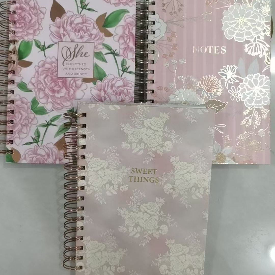 Export to Mexico coil book, flower coil book customization, horizontal line coil book customization, handbook customization, flower customization details Picture