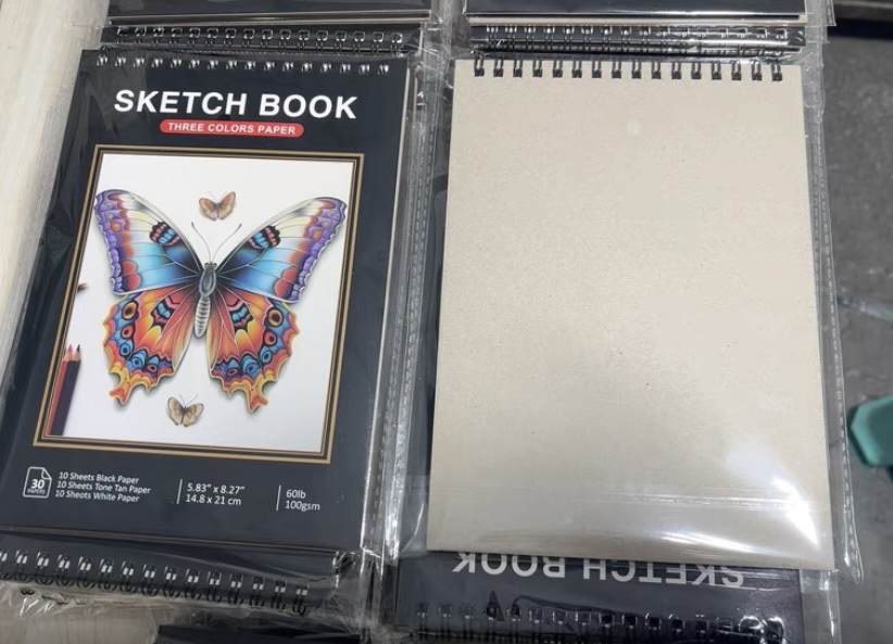Customized coil sketchbook, 30 sketchbooks, customized three-color upturn sketchbooks detail image 3