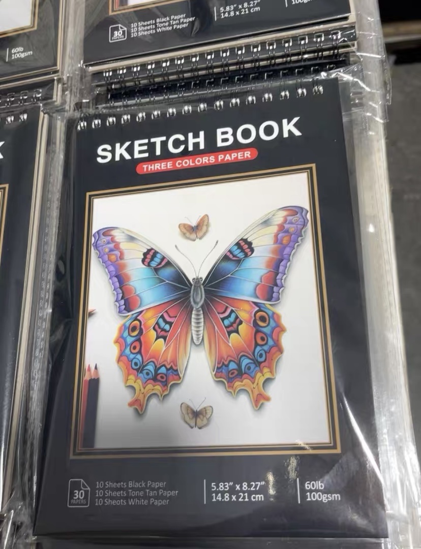 Customized coil sketchbook, 30 sketchbooks, customized three-color upturn sketchbooks detail image 2