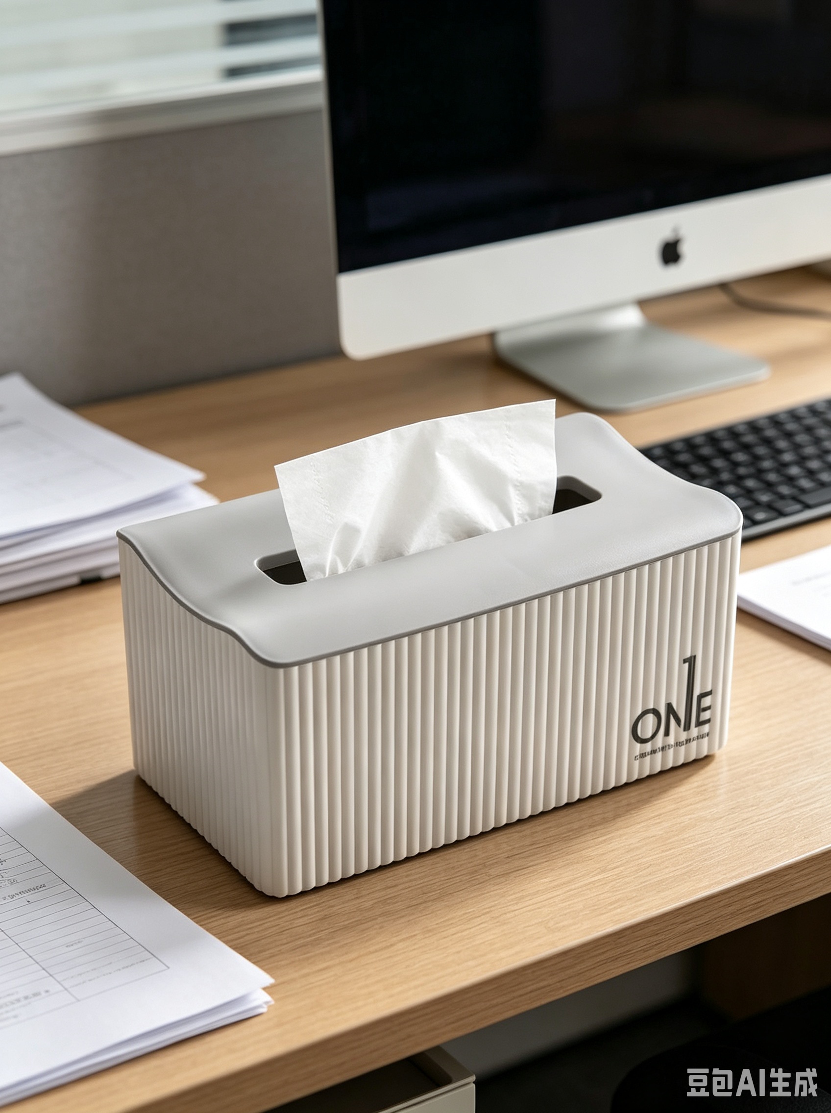 X10-2174 grayish-white tissue box, large Nordic ins high-end tissue box, coffee table desktop tissue box, creative home light luxury style tissue Item Picture