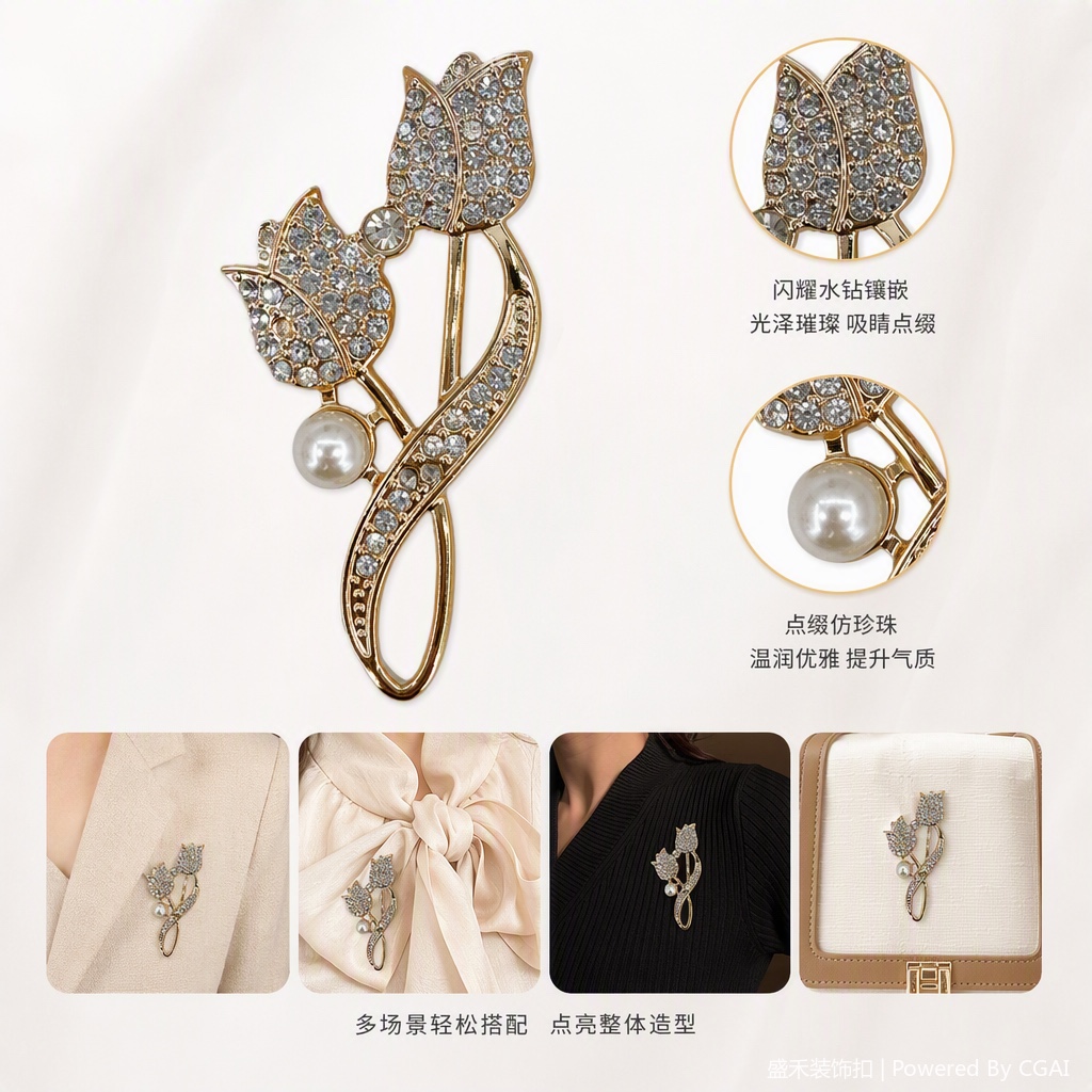 仿真电镀珍珠花朵几何图形diy塑料配件材料服装配件