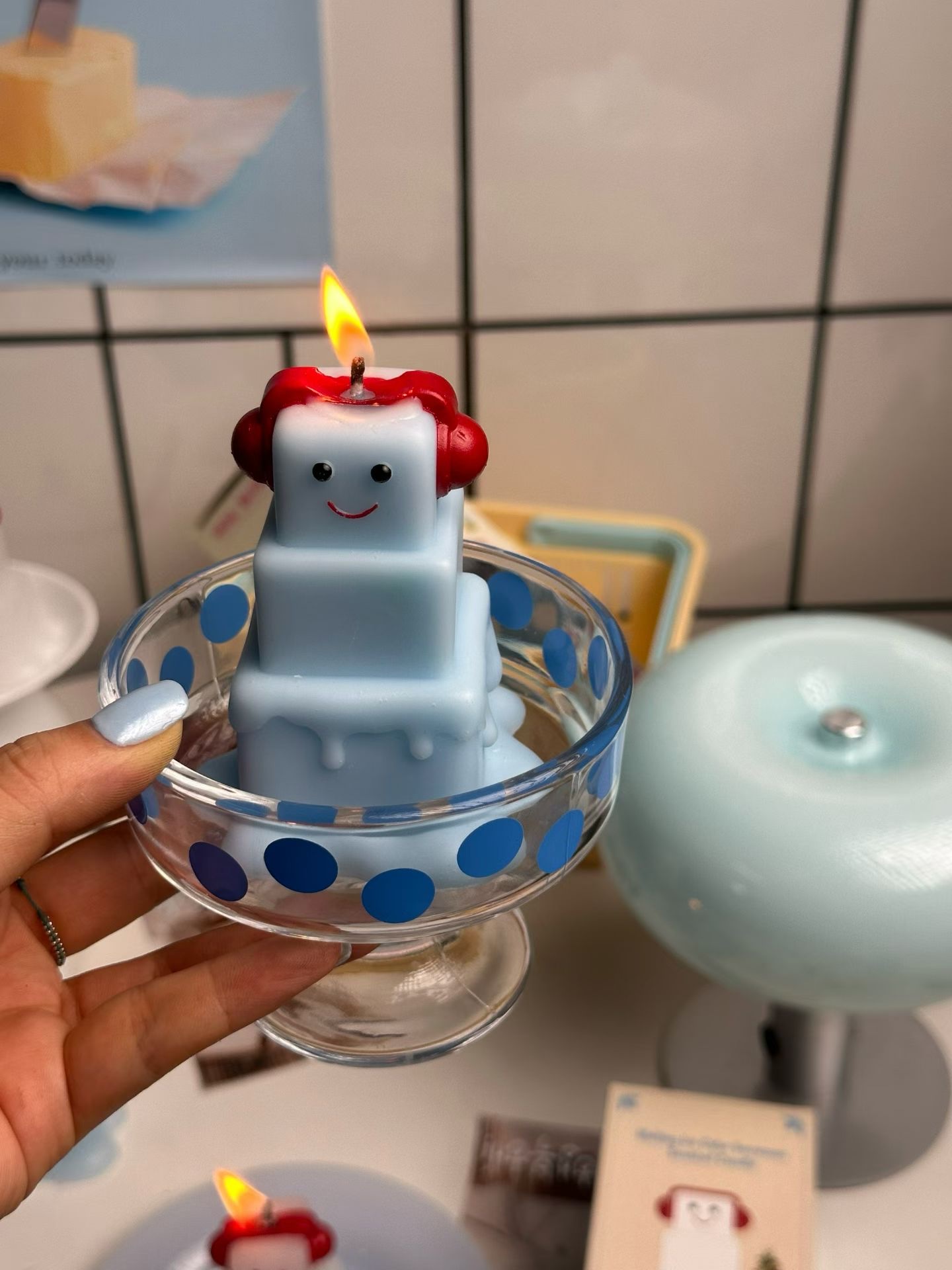 Ice Cube Snowman Candle Christmas Series Scented Candle Ornaments Creative Gifts Handmade Cute Souvenirs details Picture