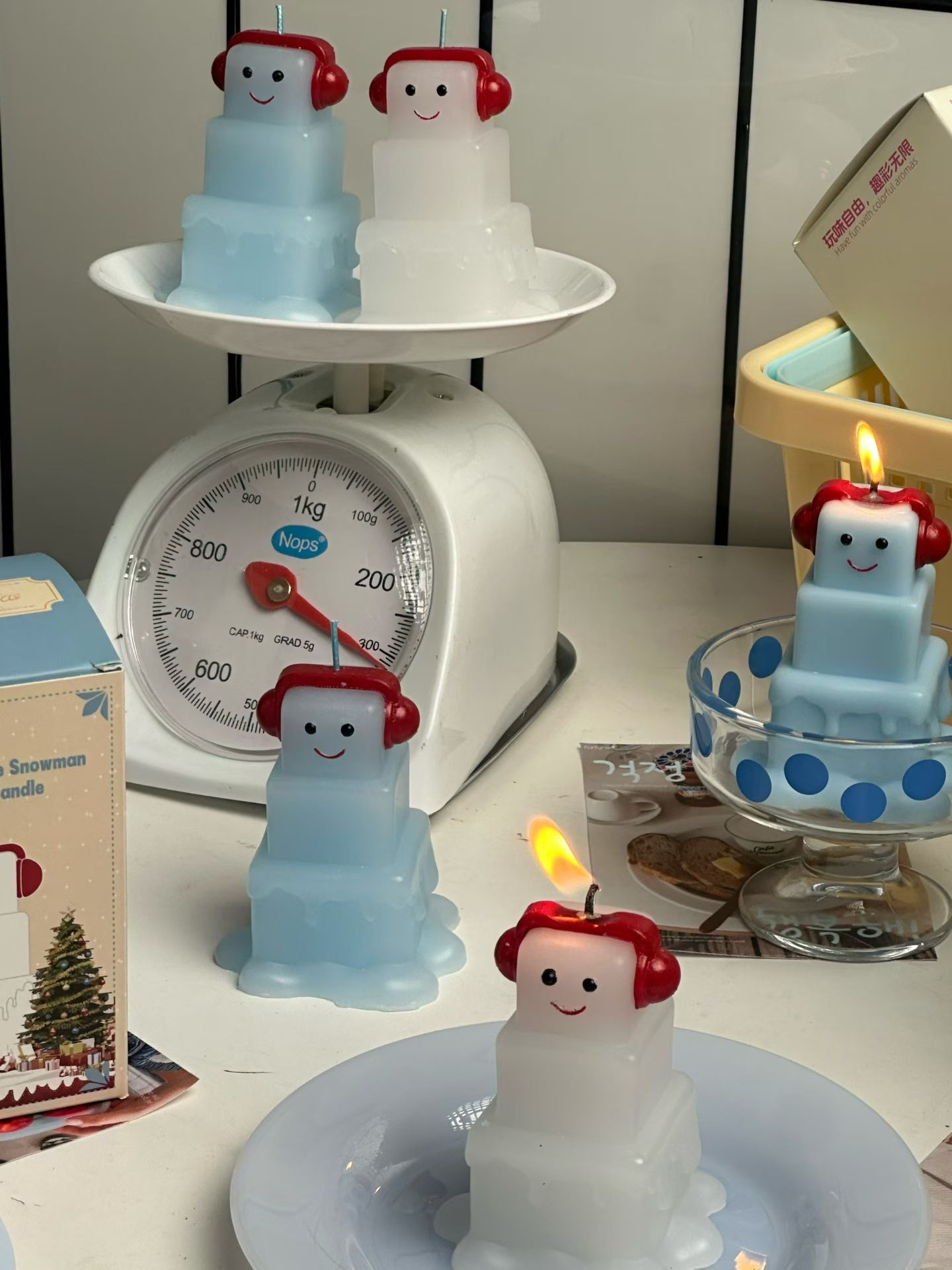 Ice Cube Snowman Candle Christmas Series Scented Candle Ornaments Creative Gifts Handmade Cute Souvenirs