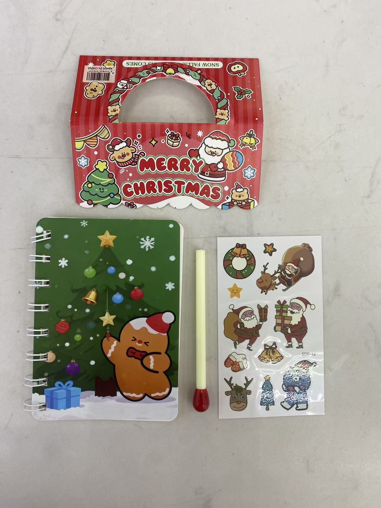 In-stock small notebook Christmas stationery set, coil small notebook Christmas gift set, three-piece Christmas stationery set In-stock small notebook Christmas stationery set, coil small notebook Christmas gift set, three-piece Christmas stationery set