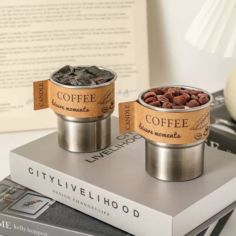 Coffee bean scented candle, high-end souvenir gift, atmosphere small gift, fragrance, simulation shaped cup wax