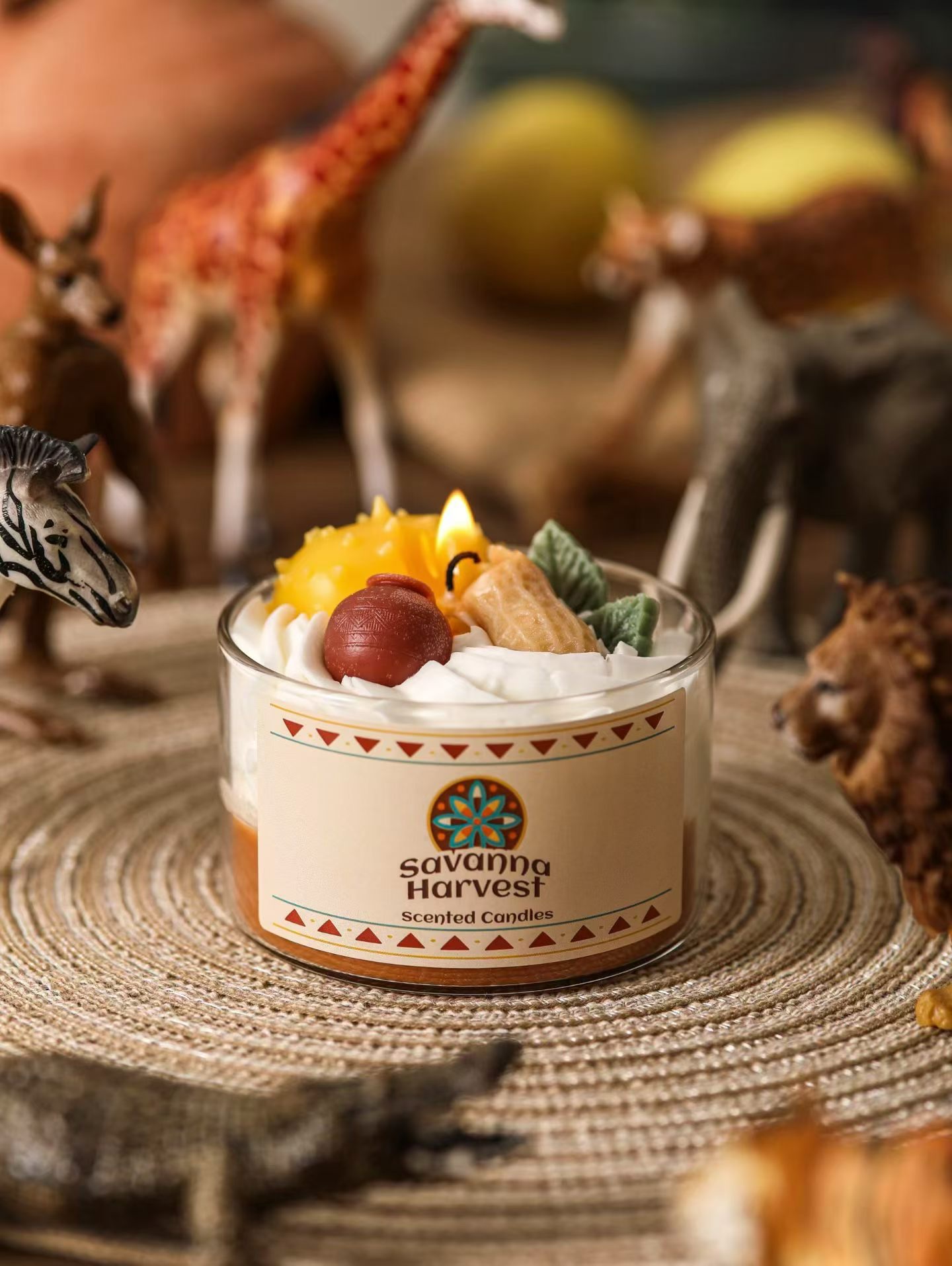 【 New Product 】Savanna Harvest Creative African Savanna Animal Scented Candle Fruit Cream Shaped Cup Scented Candle Specification image