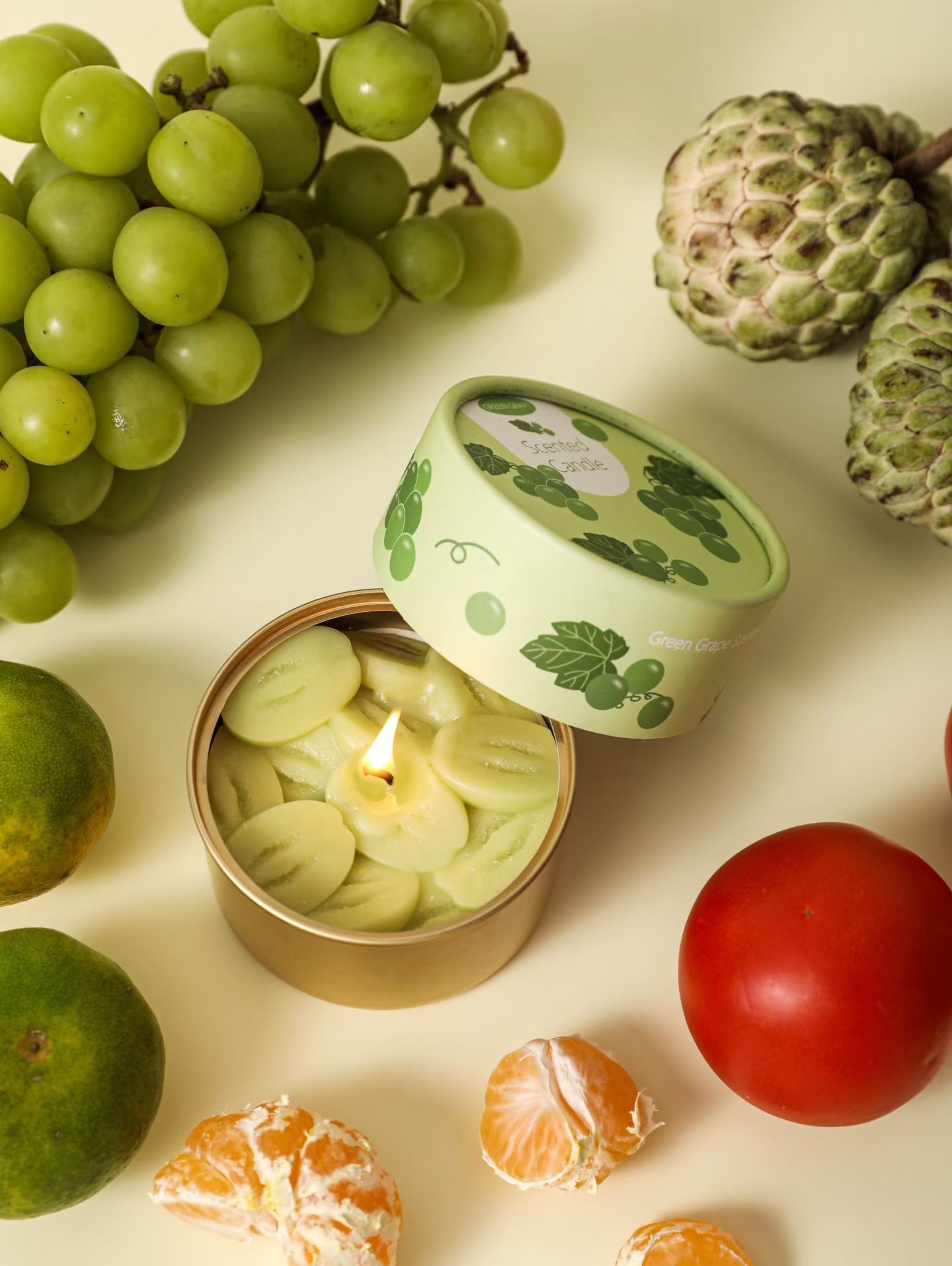 [nuevo producto] serie de velas en lata fresa chocolate una vela perfumada de tomate perfumada para el hogar interior aromaterapia fragancia details Picture