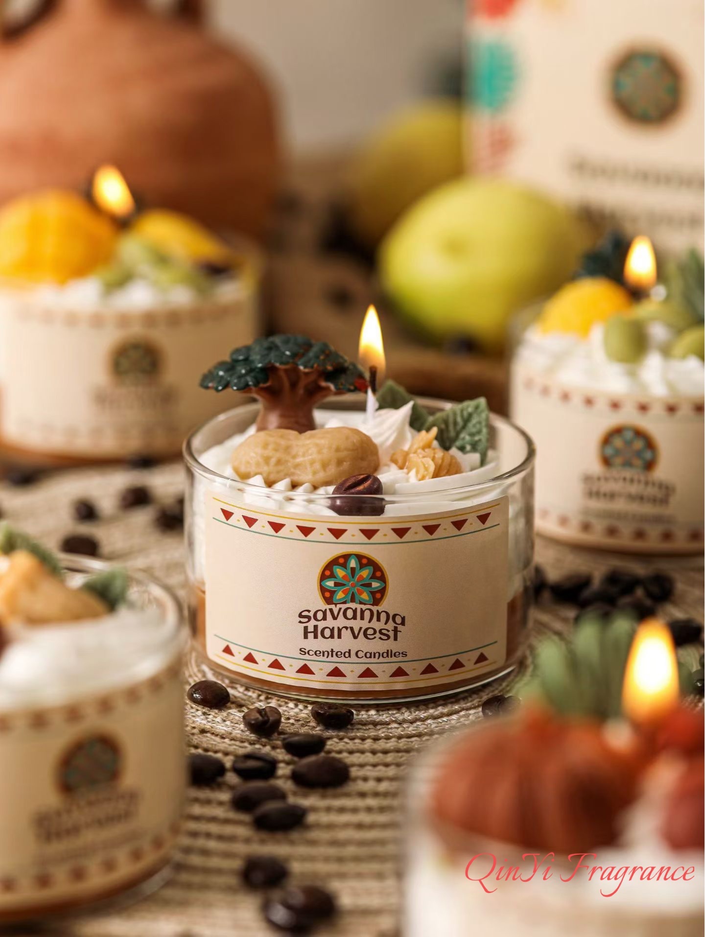 【 New Product 】Savanna Harvest Creative African Savanna Animal Scented Candle Fruit Cream Shaped Cup Scented Candle Application Scenario