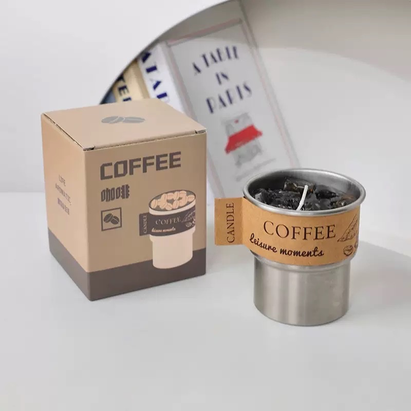 Grano de café vela perfumada sentido superior acompañado de la mano regalo de regalo sentido de la atmósfera pequeño regalo fragancia simulación de la forma taza de cera Item Picture