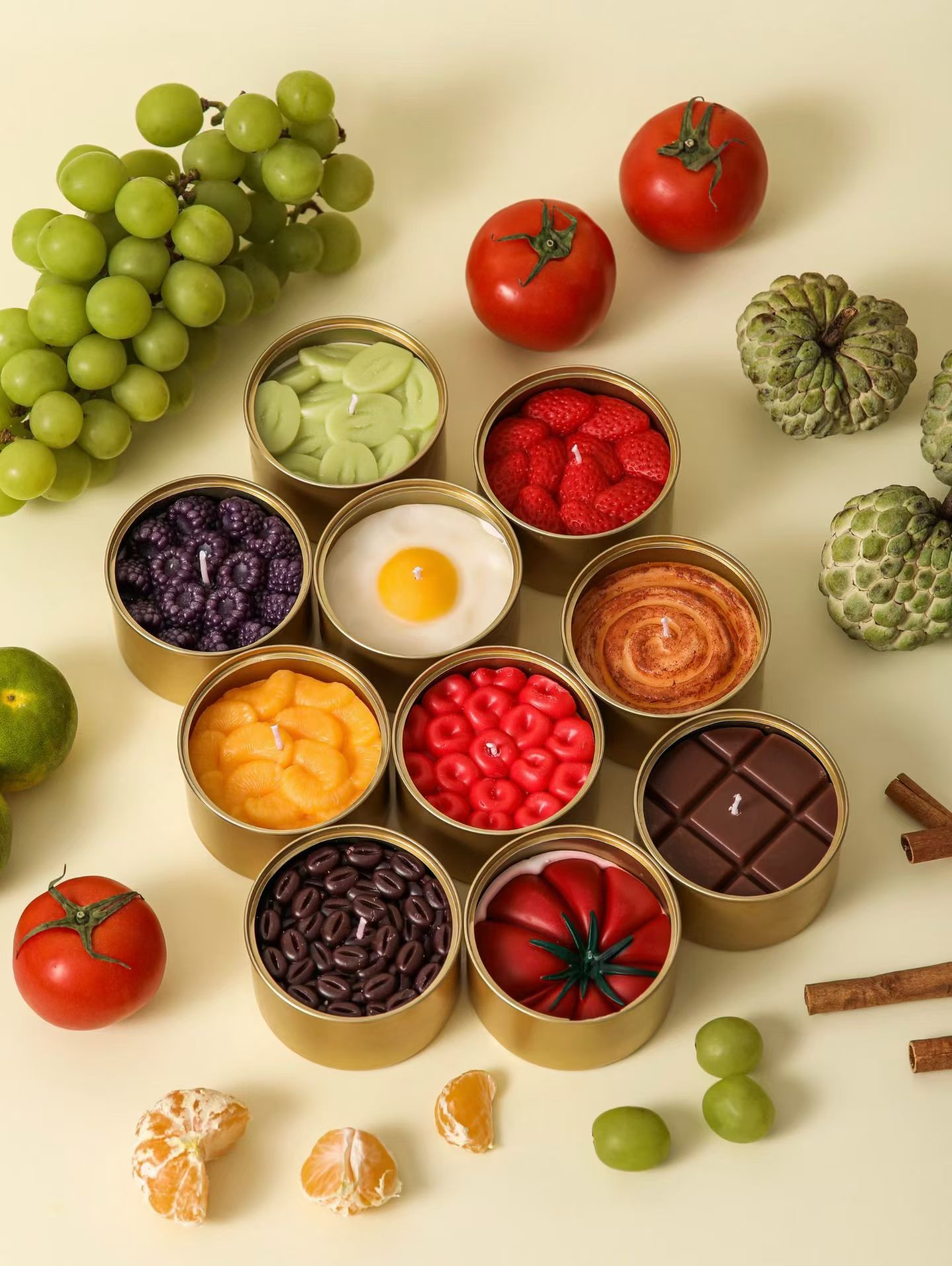 [nuevo producto] serie de velas en lata fresa chocolate una vela perfumada de tomate perfumada para el hogar interior aromaterapia fragancia Item Picture