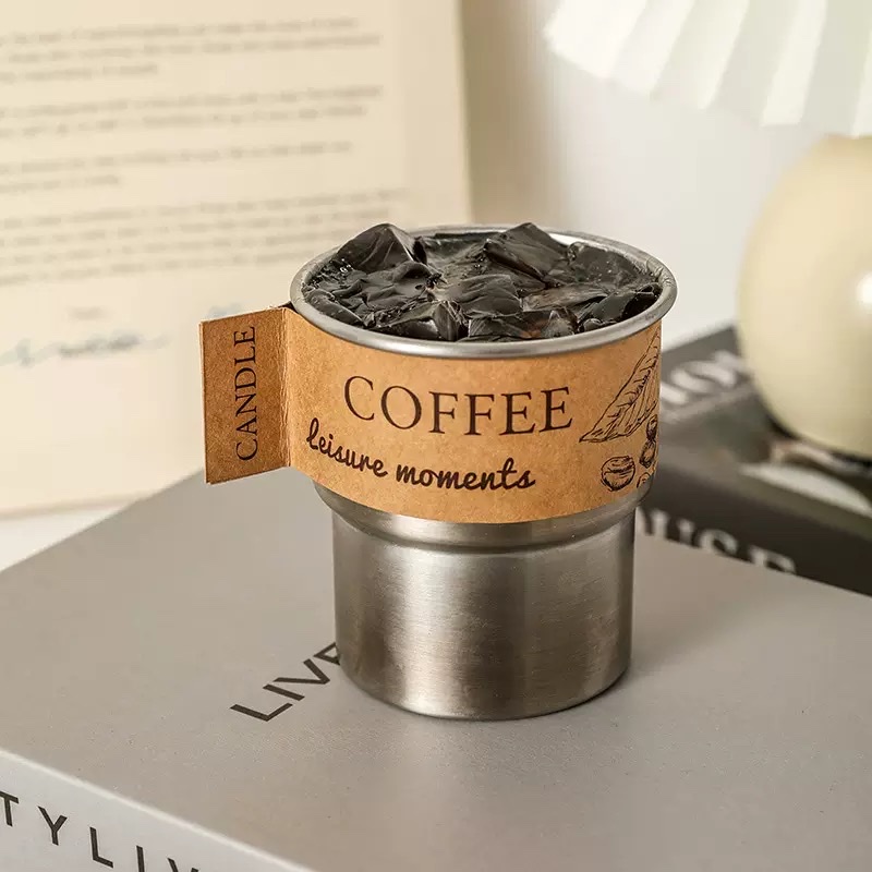 Grano de café vela perfumada sentido superior acompañado de la mano regalo de regalo sentido de la atmósfera pequeño regalo fragancia simulación de la forma taza de cera Specification image