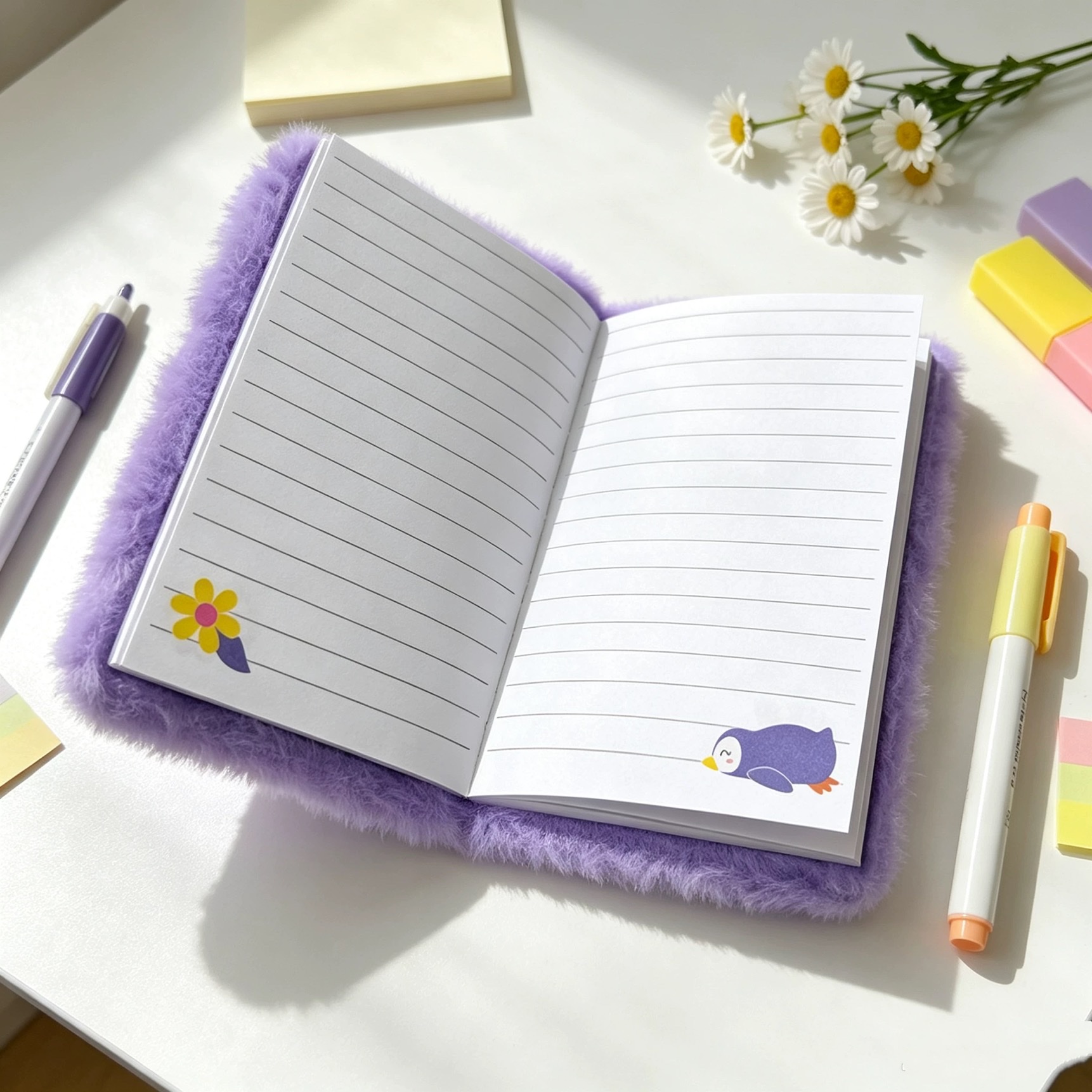 a6 dibujos animados lindo cuaderno de niños de peluche unicornio diario estudiante escribir bloc de notas páginas de color libro de líneas horizontales detail image 5