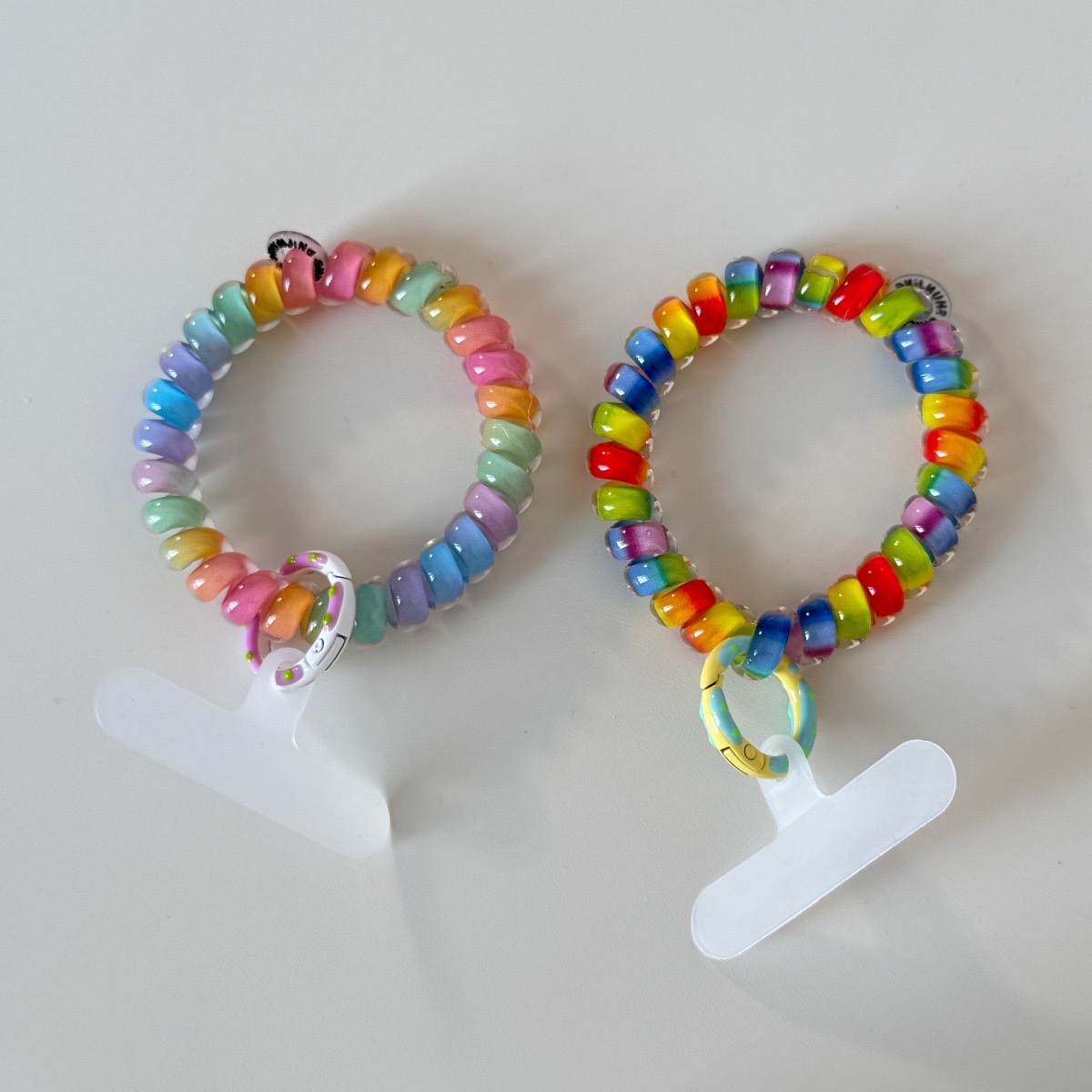 Macaron colored glitter phone line hair tie, ins girl gradient candy color, no trace, no damage to hair, fresh headband detail image 6