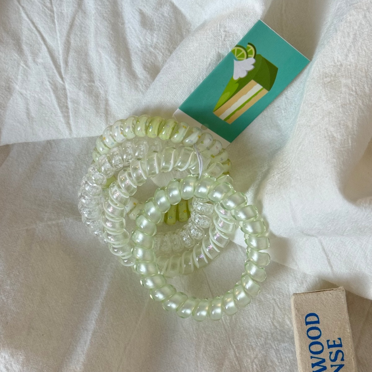 Clear and transparent gradient glitter telephone line hair band, gentle macaron color series, no marks, no damage to hair, hair tie, elastic band for women Item Picture