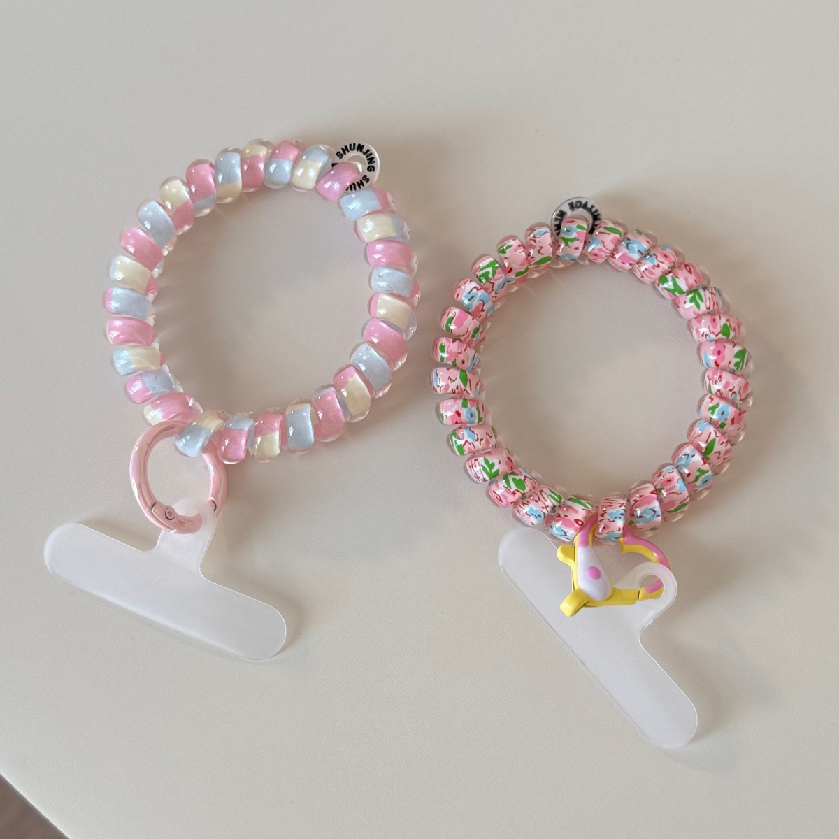 Macaron colored glitter phone line hair tie, ins girl gradient candy color, no trace, no damage to hair, fresh headband detail image 11
