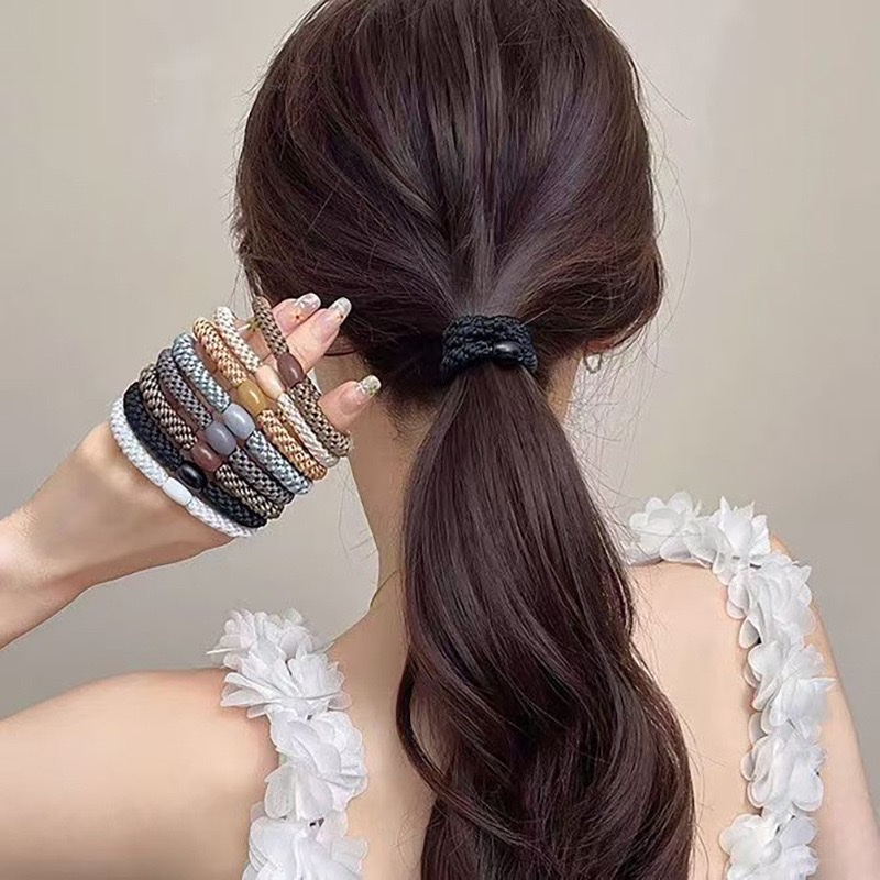 High-elasticity woven thickened hair band for women 2026 new style hair tie, durable hair band, rubber band headwear Item Picture