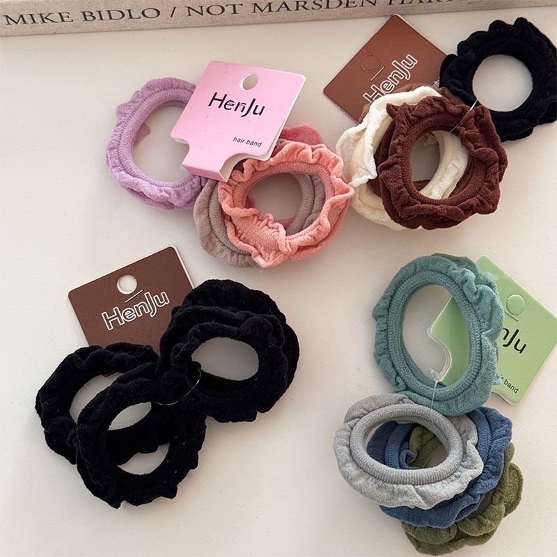 Korean-style fashionable black ear-trimmed hair band headwear, elegant bun hairstyle, high-elasticity and durable hair tie detail image 2