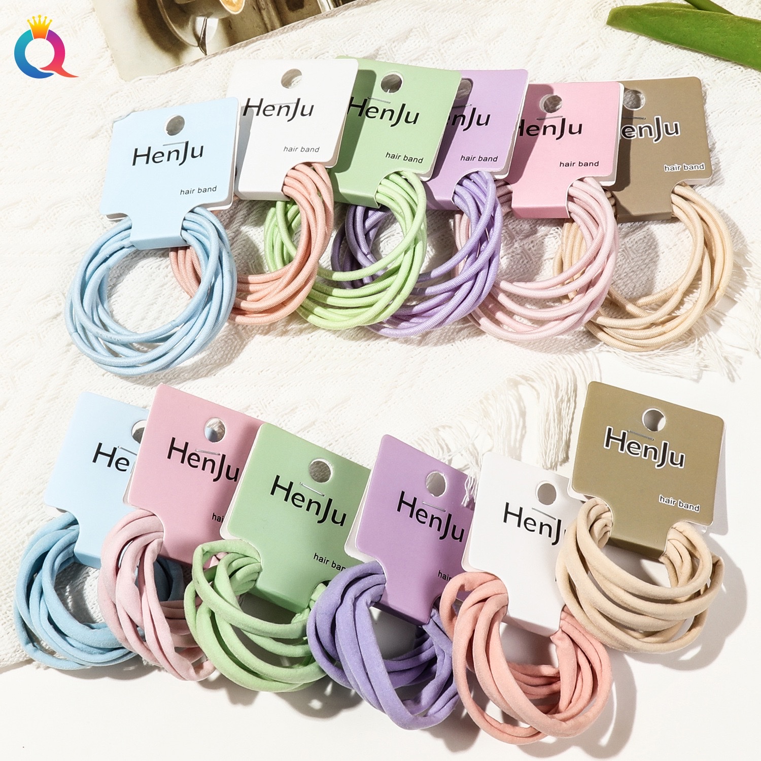 Korean-style seamless towel loop headband for girls, high-end hair tie, high-elasticity rubber band, hair cover and hair accessory