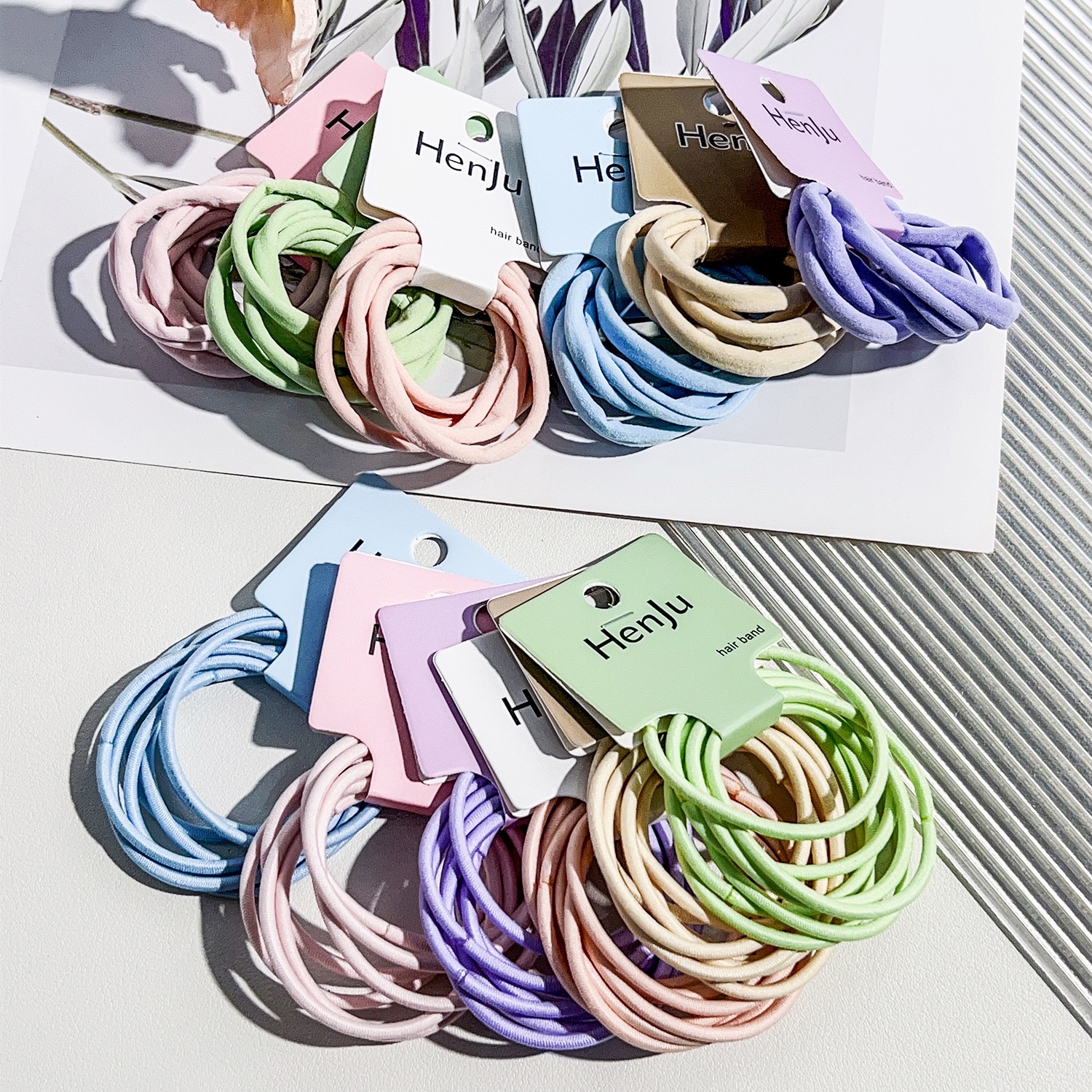Korean-style seamless towel loop headband for girls, high-end hair tie, high-elasticity rubber band, hair cover and hair accessory Specification image