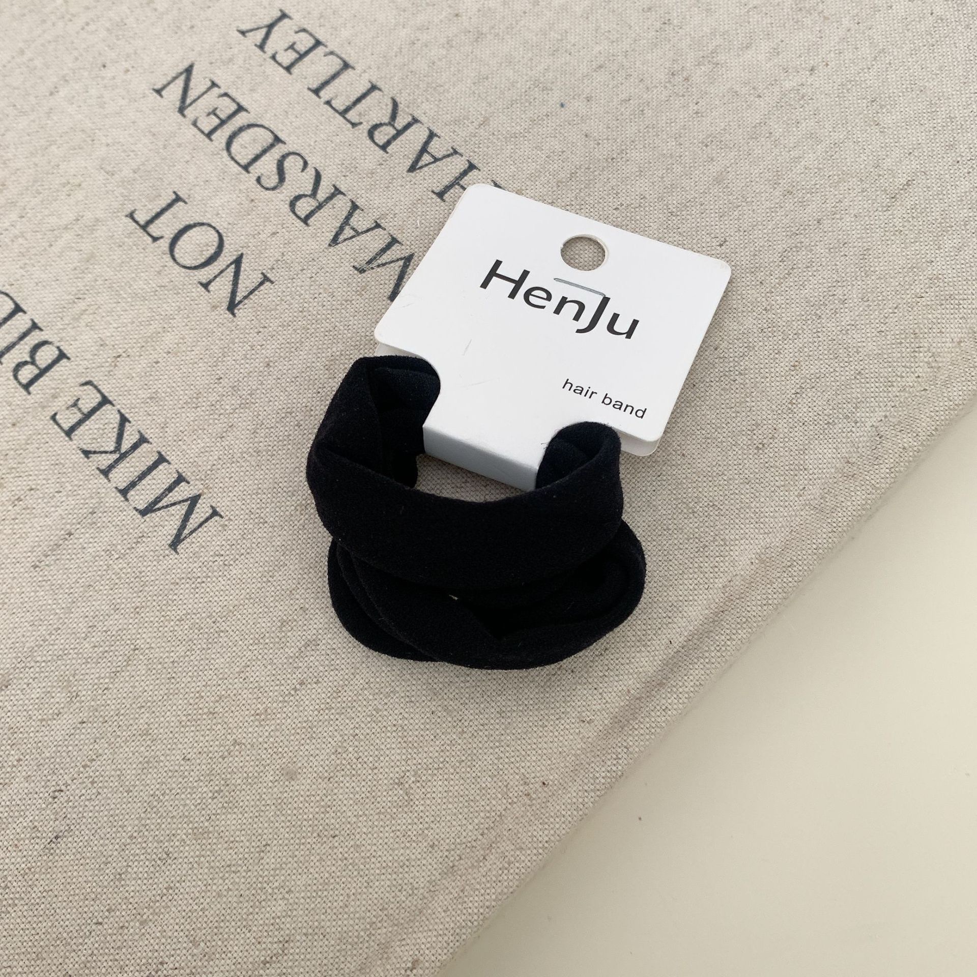 Anillo de toalla minimalista conjunto de cordón de pelo de alta elasticidad conjunto de base anillo de pelo cordón de cabeza cabeza atada cordón de cuero adorno de pelo detail image 2