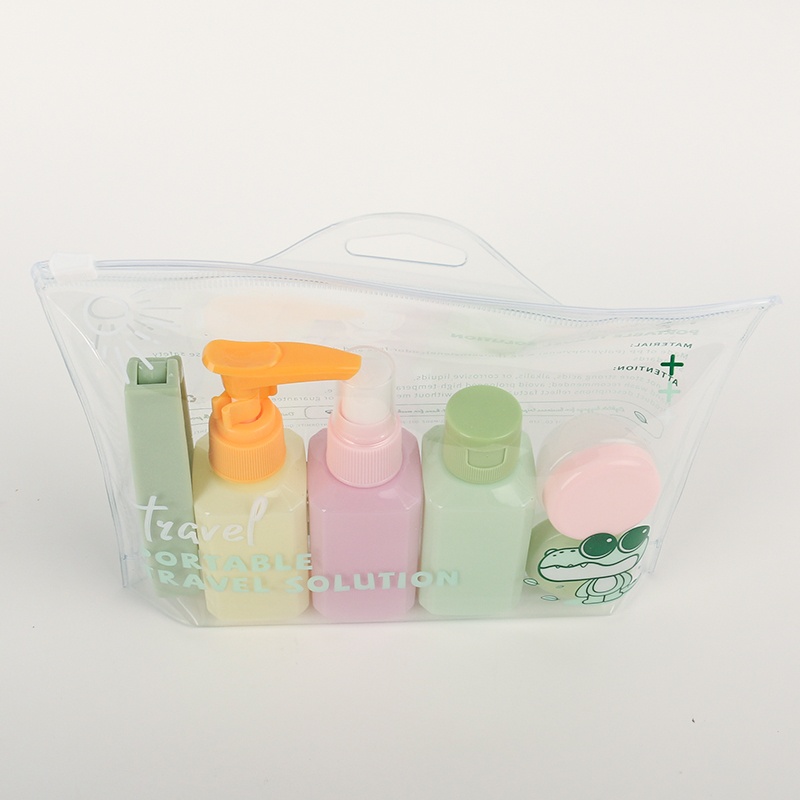 Travel portioned bottle set, portable personal care storage bag, business trip and travel portable skin care portioned combination with folding comb detail image 7