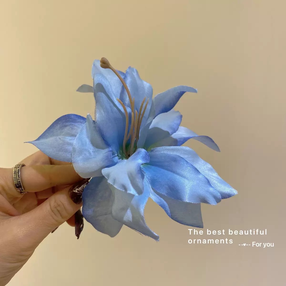Retro lily headwear, simulated flower hair clips, flower headwear, traditional Chinese style cheongsam, new Chinese style ancient kimono hair accessories detail image 9