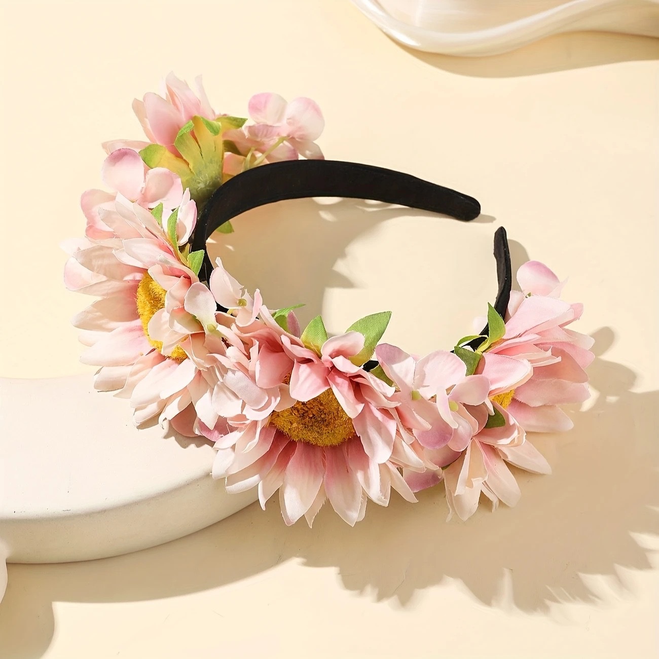 Sweet and cute style large sunflower-shaped ladies' headband for daily wear and birthday party headwear wholesale Item Picture