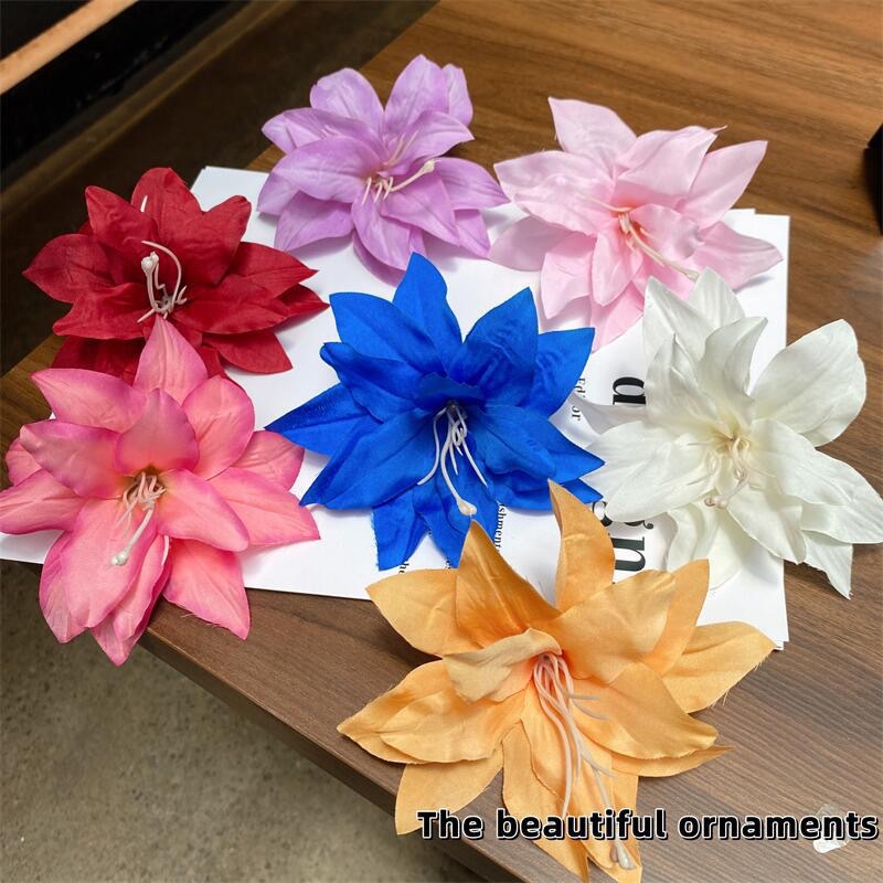 Retro lily headwear, simulated flower hair clips, flower headwear, traditional Chinese style cheongsam, new Chinese style ancient kimono hair accessories details Picture
