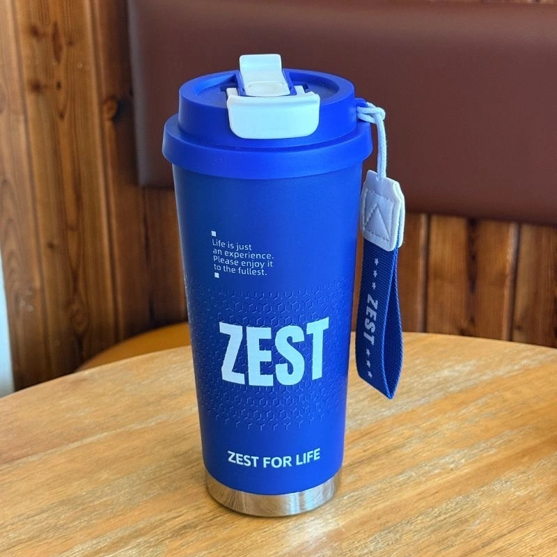 Portable insulated cup, fashionable outdoor coffee cup, large-capacity straw, double-drinking car insulated water cup, water cup manufacturer detail image 5