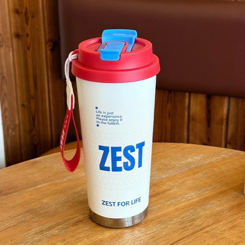 Portable insulated cup, fashionable outdoor coffee cup, large-capacity straw, double-drinking car insulated water cup, water cup manufacturer detail image 7