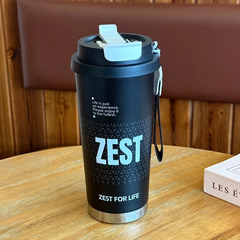 Portable insulated cup, fashionable outdoor coffee cup, large-capacity straw, double-drinking car insulated water cup, water cup manufacturer detail image 6