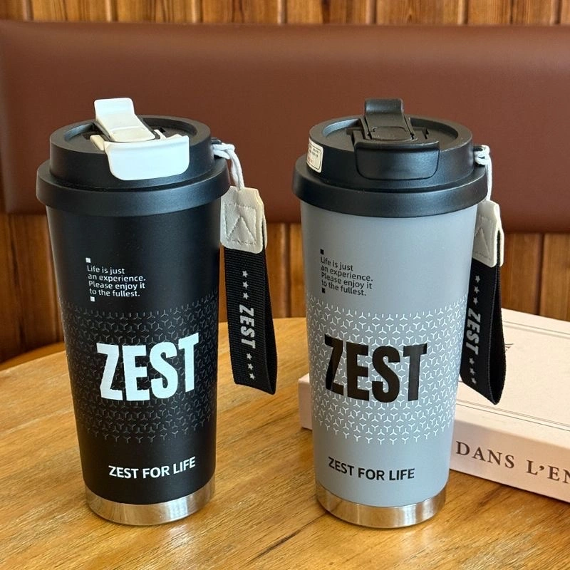 Portable insulated cup, fashionable outdoor coffee cup, large-capacity straw, double-drinking car insulated water cup, water cup manufacturer detail image 4