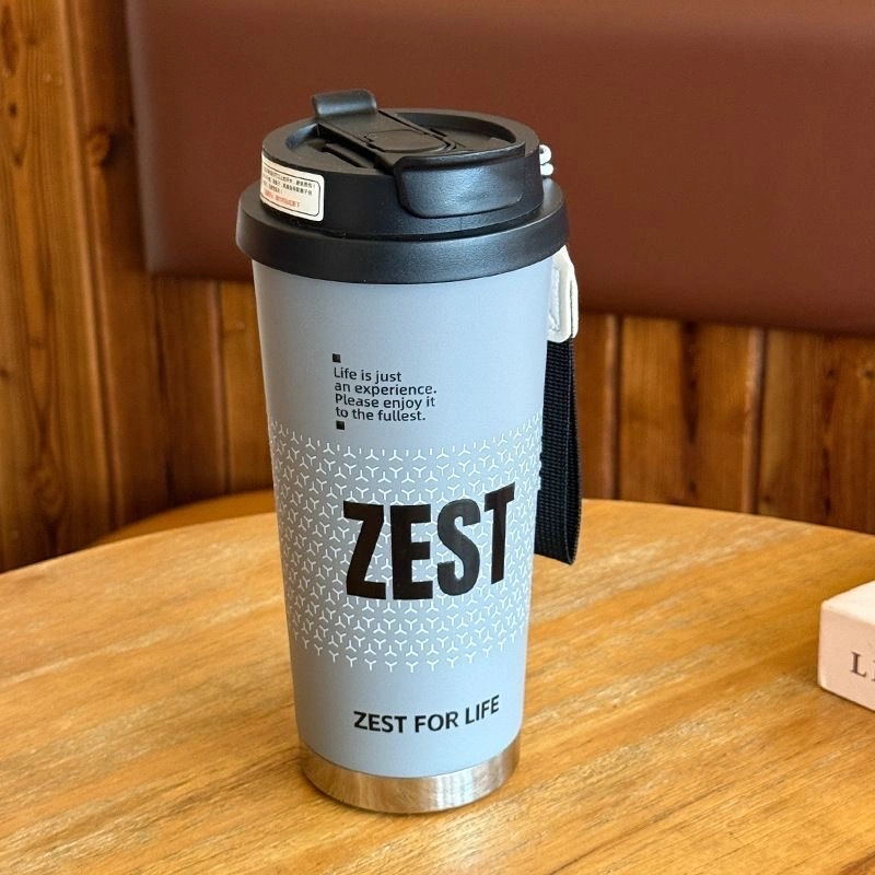 Portable insulated cup, fashionable outdoor coffee cup, large-capacity straw, double-drinking car insulated water cup, water cup manufacturer detail image 8
