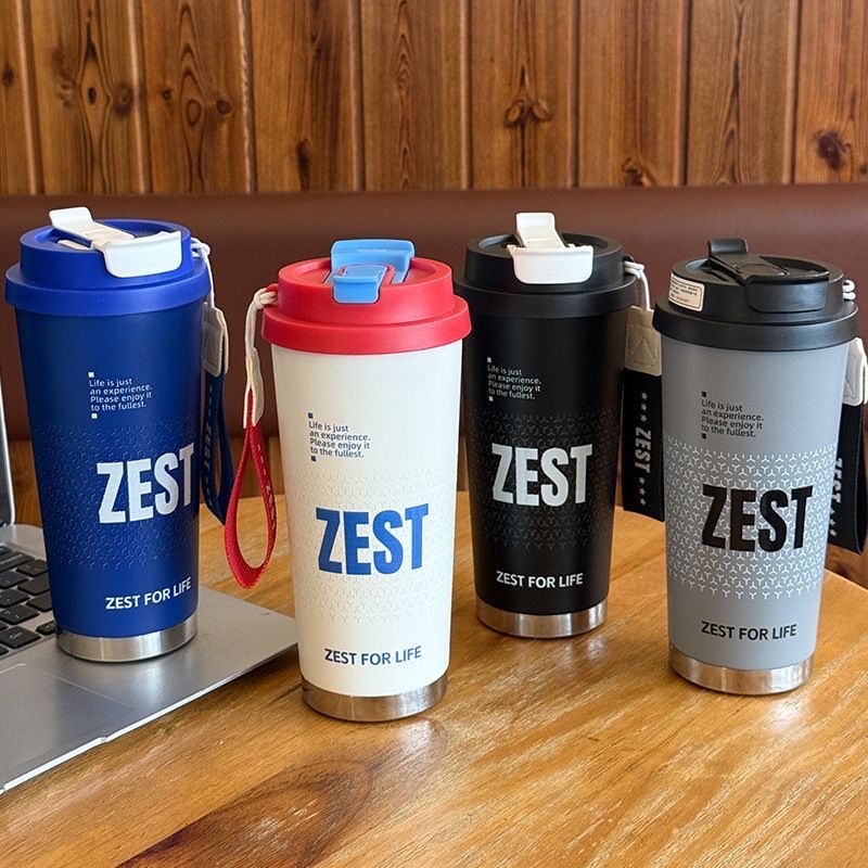 Portable insulated cup, fashionable outdoor coffee cup, large-capacity straw, double-drinking car insulated water cup, water cup manufacturer