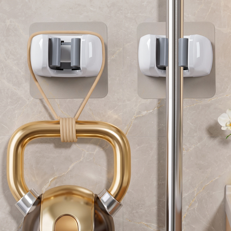 Non-perforated mop clamp, suction cup, mop stand, wall-mounted mop clamp, mop hook, broom hook, storage latch Specification image