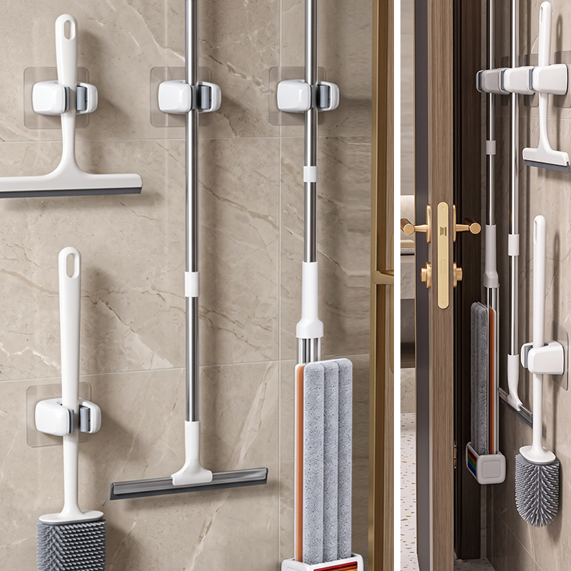 Non-perforated mop clamp, suction cup, mop stand, wall-mounted mop clamp, mop hook, broom hook, storage latch detail image 7