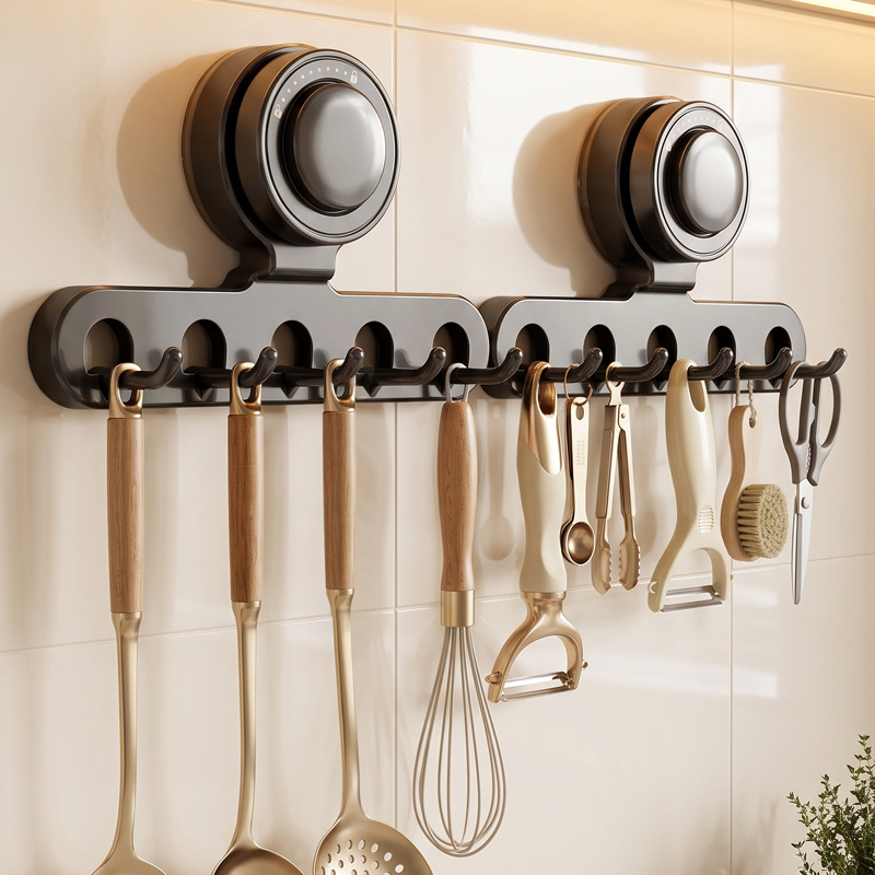 Suction cup door, rear hook, bathroom, no need for drilling, row of hooks, adhesive load-bearing hooks, storage, hangers detail image 7