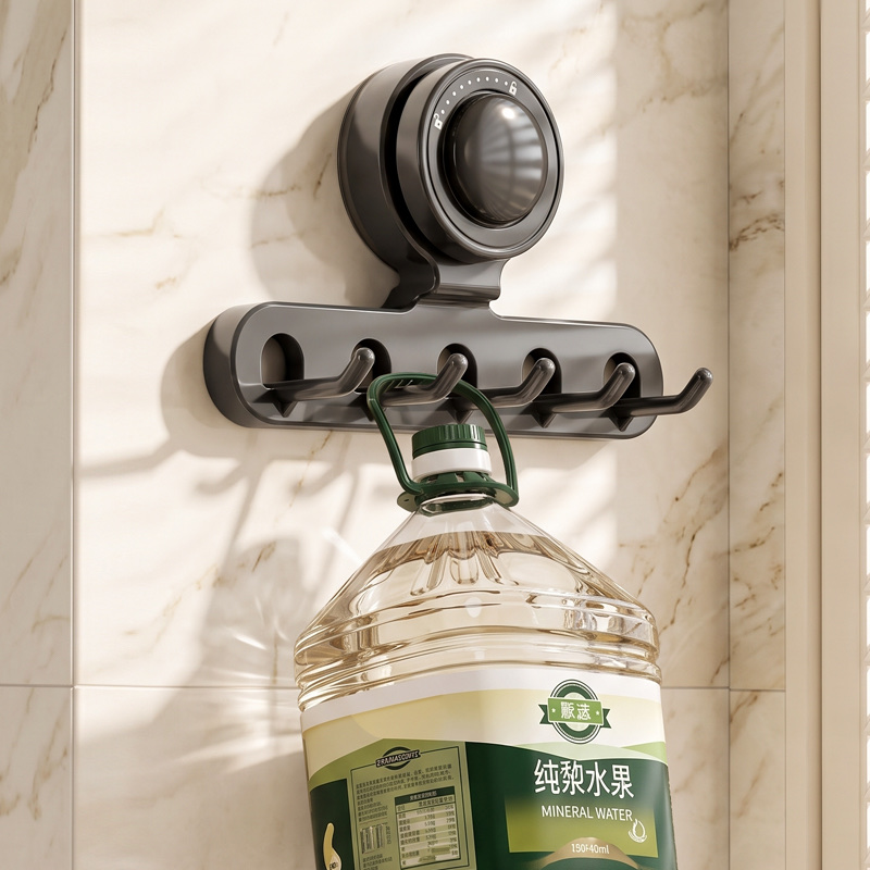 Suction cup door, rear hook, bathroom, no need for drilling, row of hooks, adhesive load-bearing hooks, storage, hangers Specification image