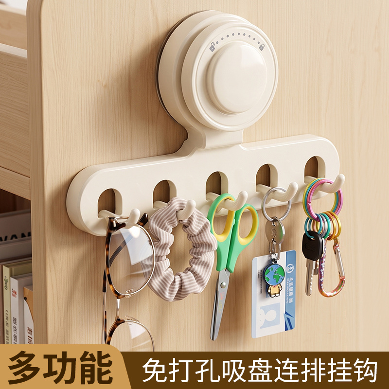 Suction cup door, rear hook, bathroom, no need for drilling, row of hooks, adhesive load-bearing hooks, storage, hangers detail image 8