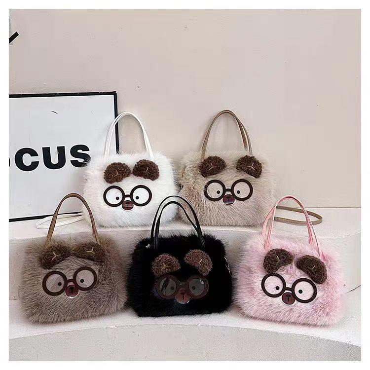 Plush cartoon handbag, multi-functional business travel backpack, men's casual backpack, large-capacity anti-theft backpack, student bag