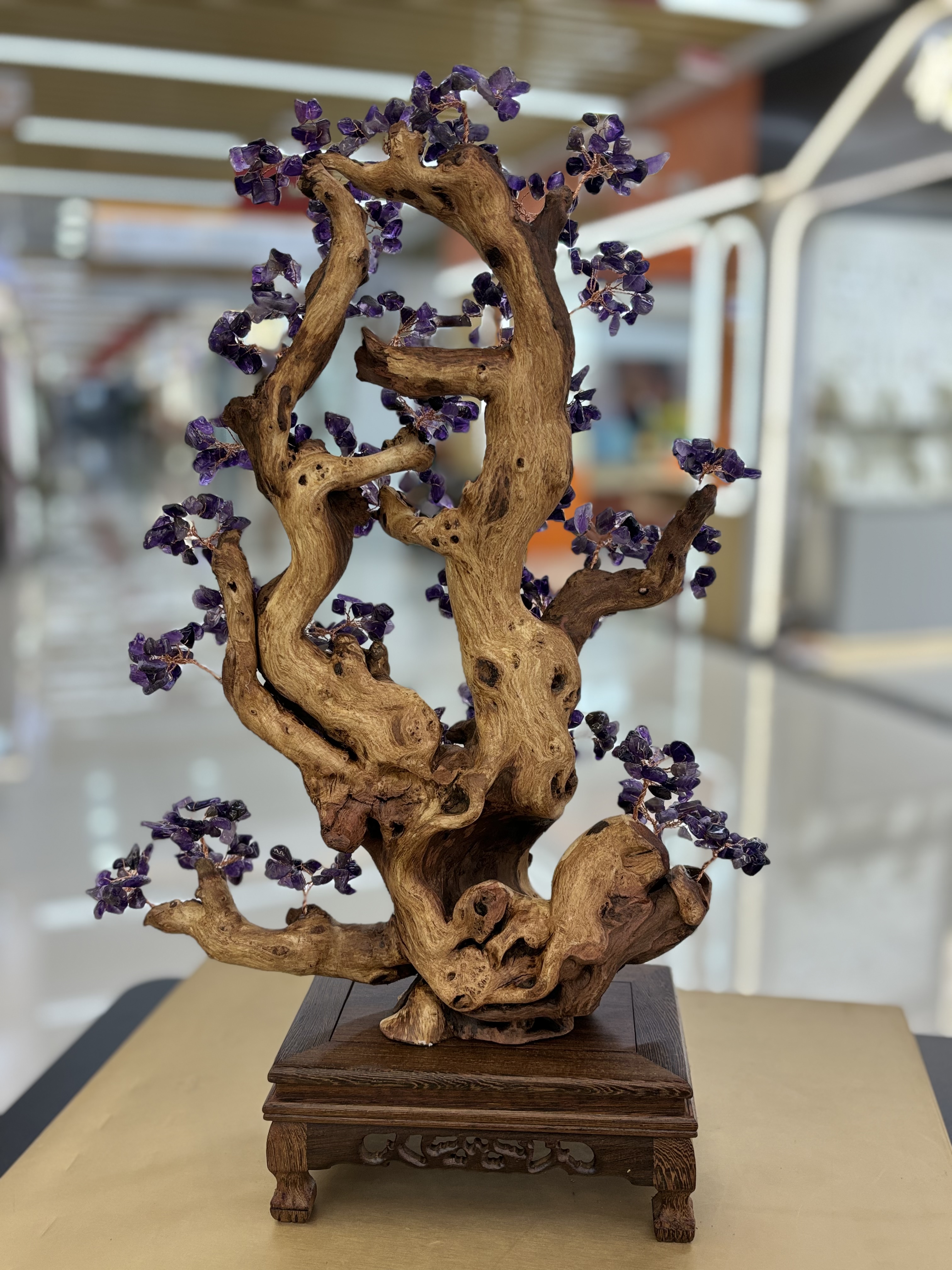 Natural amethyst tree ornaments for home living room, entrance hall, company front desk, attracting wealth, shaking money, warding off evil spirits, housewarming and opening ceremony gifts -5 detail image 4