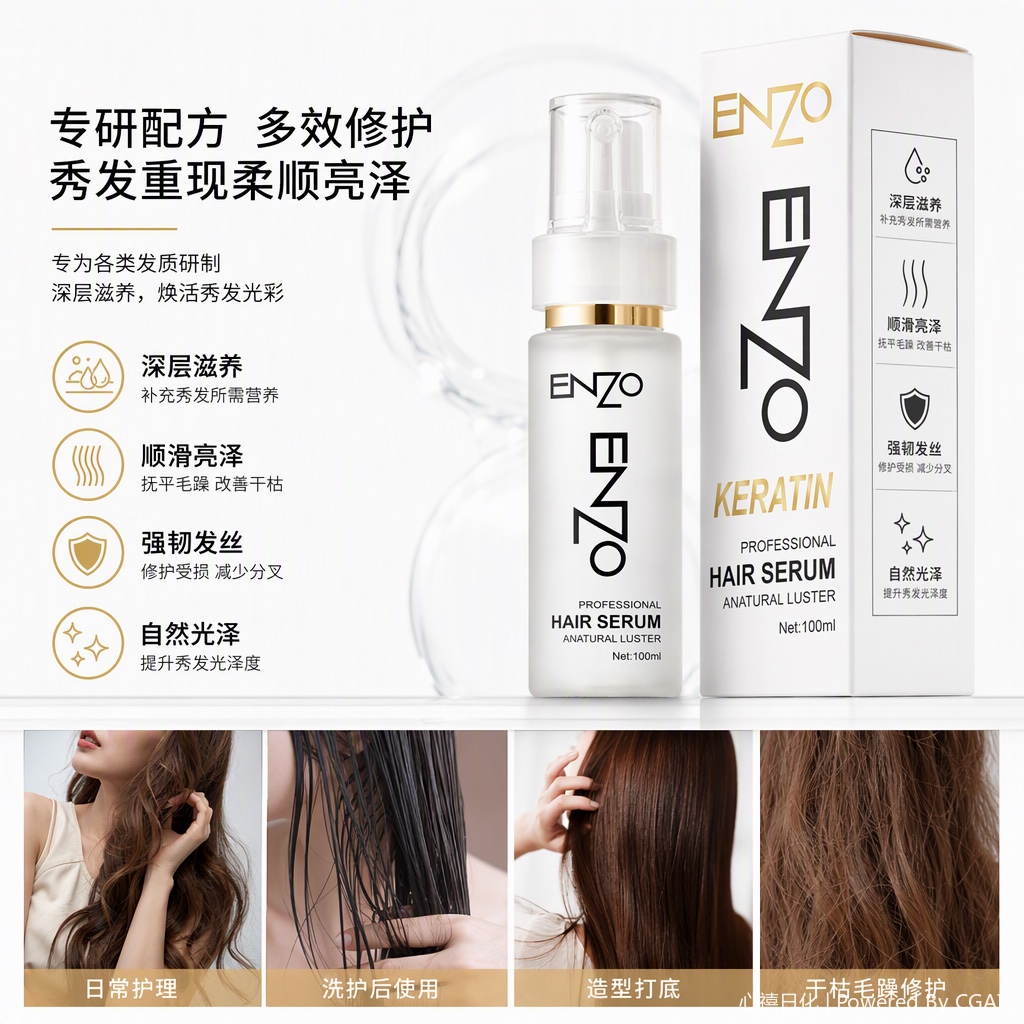 ENZO keratin Professional Hair Care Essence for repairing, nourishing and improving hair quality detail image 2