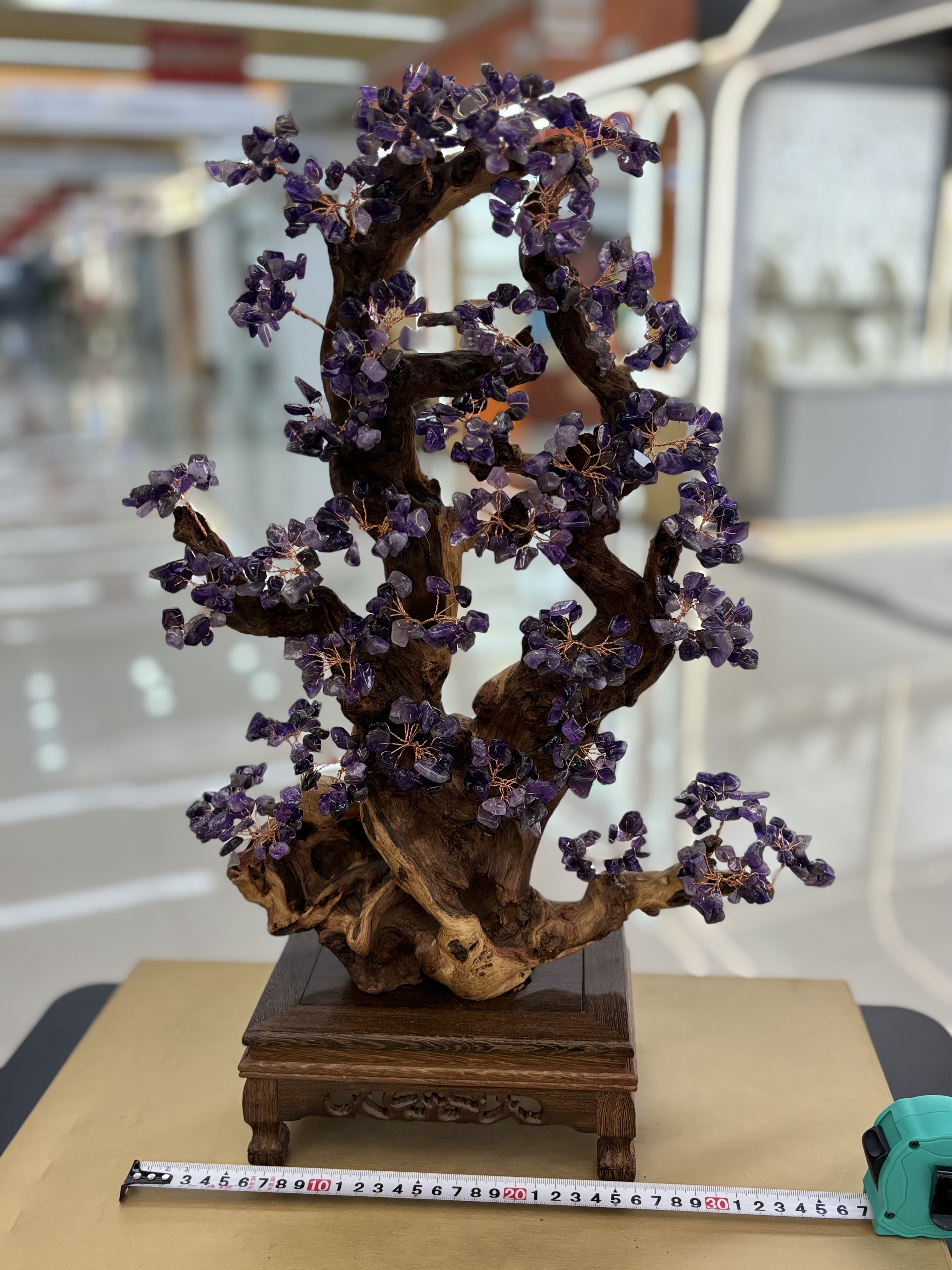 Natural amethyst tree ornaments for home living room, entrance hall, company front desk, attracting wealth, shaking money, warding off evil spirits, housewarming and opening ceremony gifts -5 details Picture